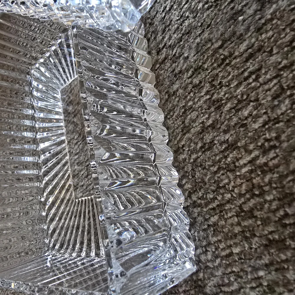 Clear Glass Vanity Tray with Starburst Design